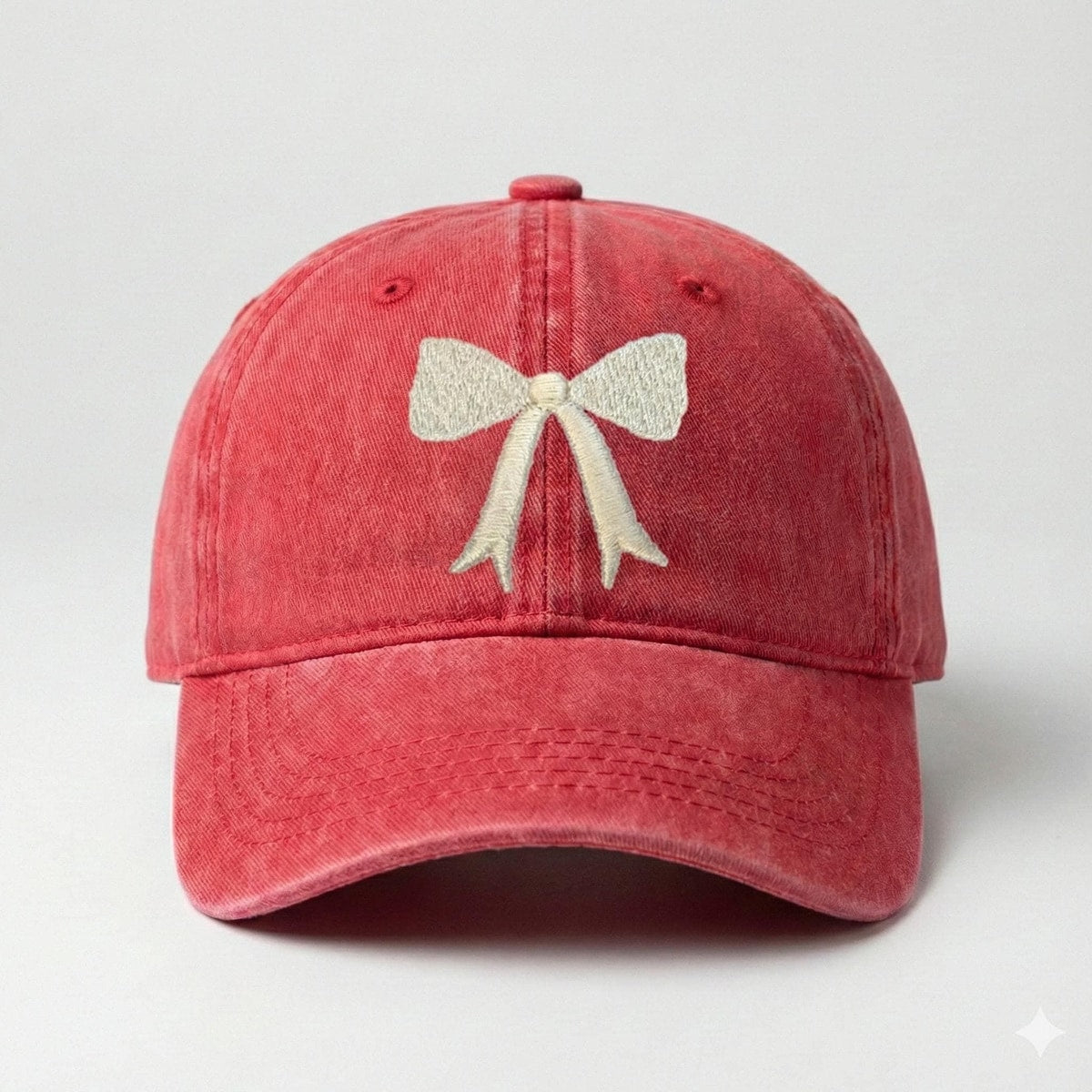 Coquette Bow Embroidered Baseball Cap | Customizable Girly Dad Hat