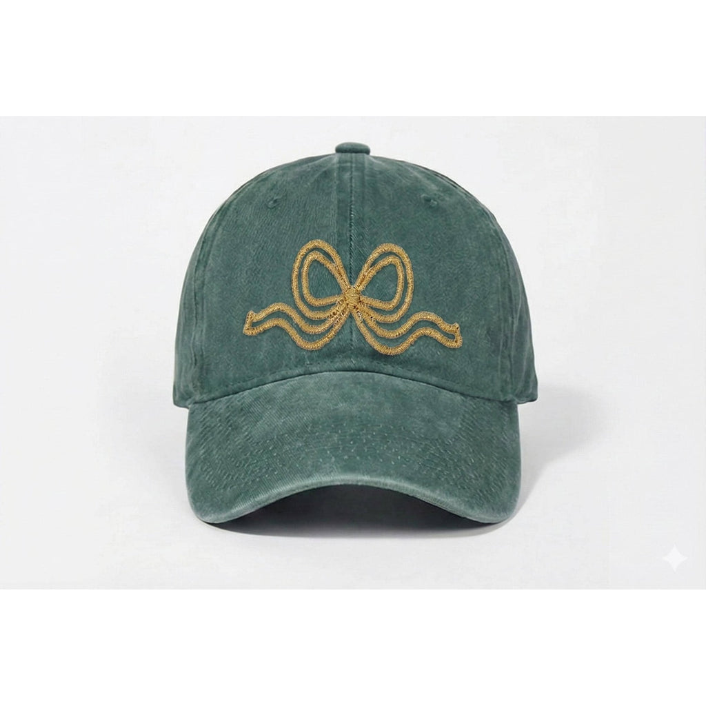 Coquette Bow Embroidered Baseball Cap | Customizable Girly Dad Hat