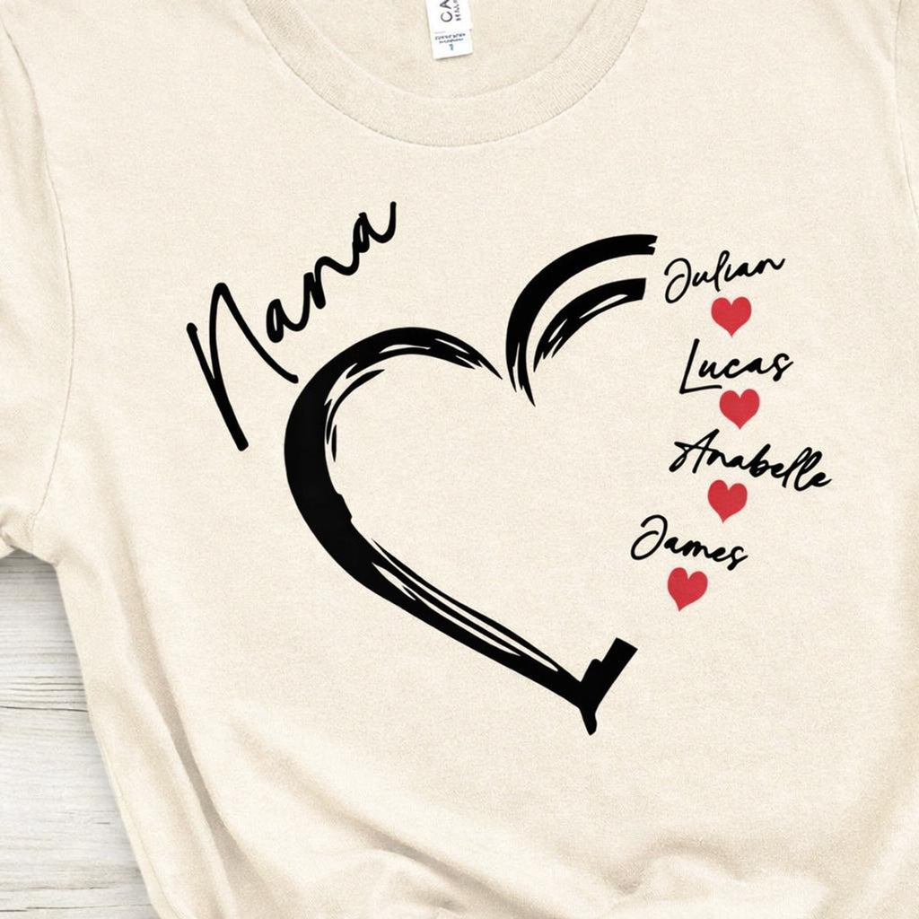 Personalized Nana Shirt with Grandkids Names | Custom Grandma Tee | New Nana Gift