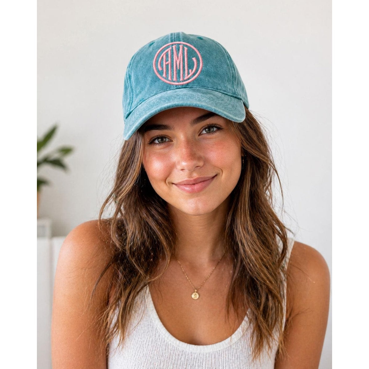 Custom Monogram Distressed Baseball Hat, Vintage Ladies Ball Cap, Bridal Party Gift