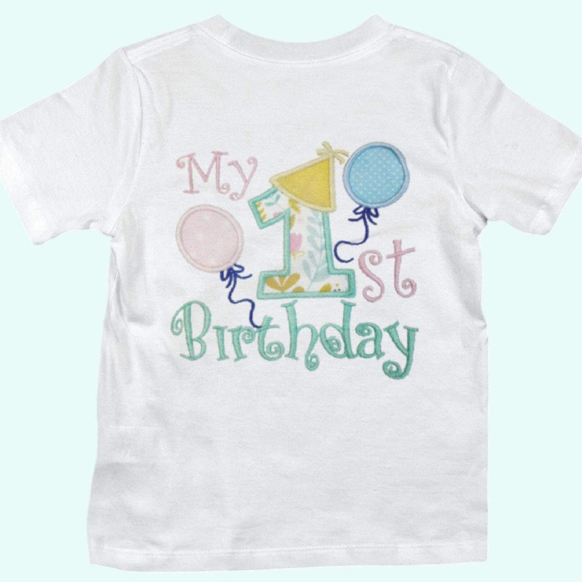 Girls First Birthday Shirt - Embroidered, Soft Cotton Tee