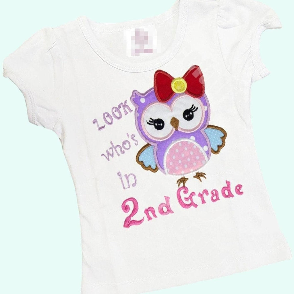 Owl Graphic T-Shirt: Girls Back to School Style (Sizes XS-XL)