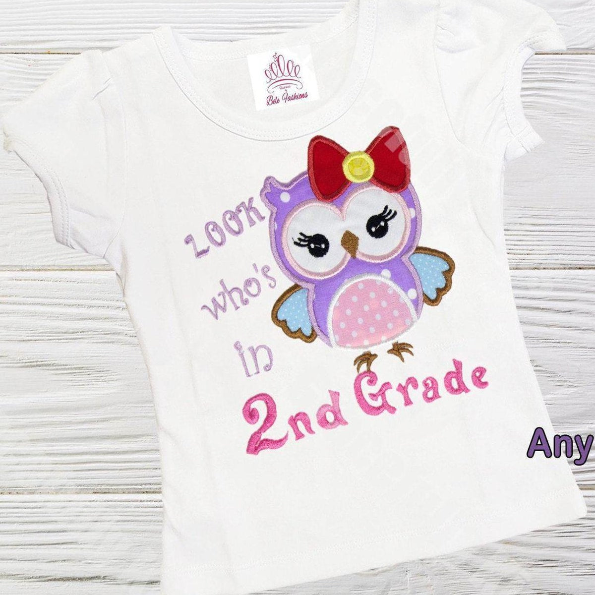 Owl Graphic T-Shirt: Girls Back to School Style (Sizes XS-XL)