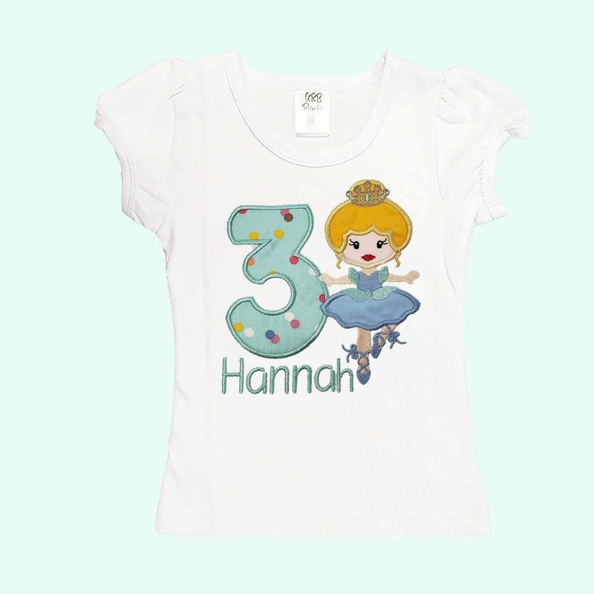 Personalized Ballerina Birthday Shirt: Embroidered Name, Soft Cotton