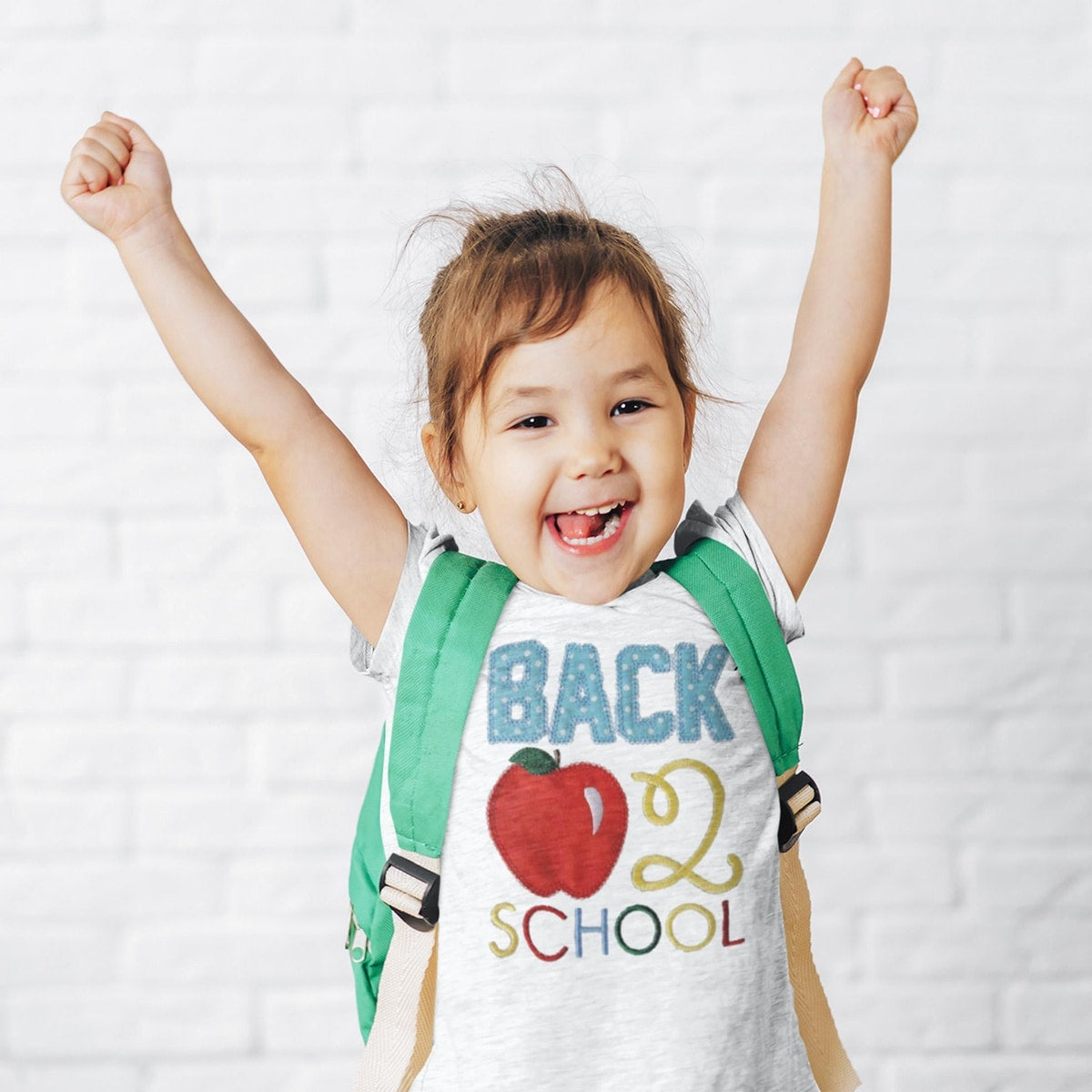 Cute Toddler School Shirt: Embroidered Girls' First Day Top