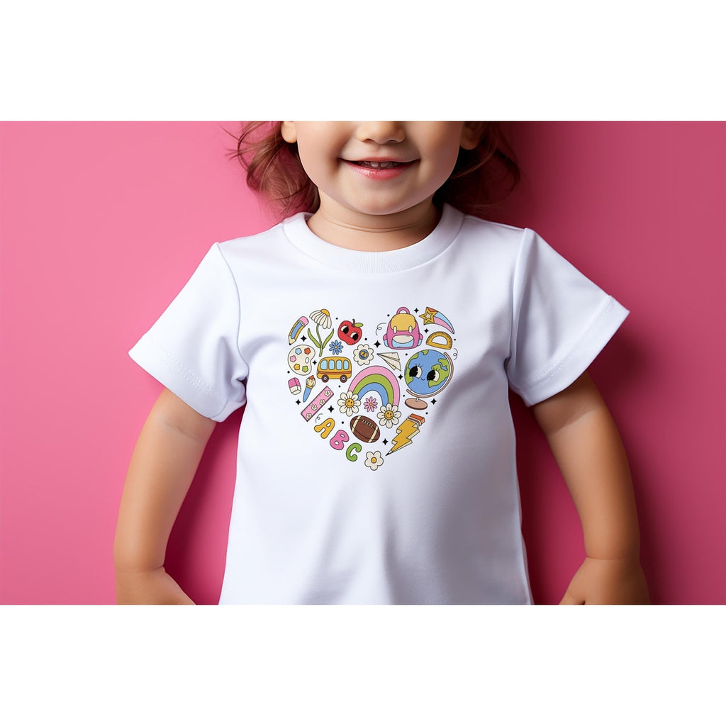 Back to School Shirt: Girls' Embroidered Applique (Cotton, Multiple Sizes)
