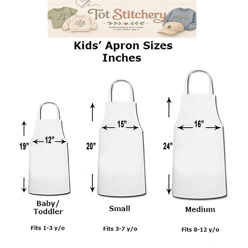 Personalized Mouse-Inspired Girls Apron | Embroidered Kids Cooking Apron | Custom Character-Inspired Baking Gift for Children