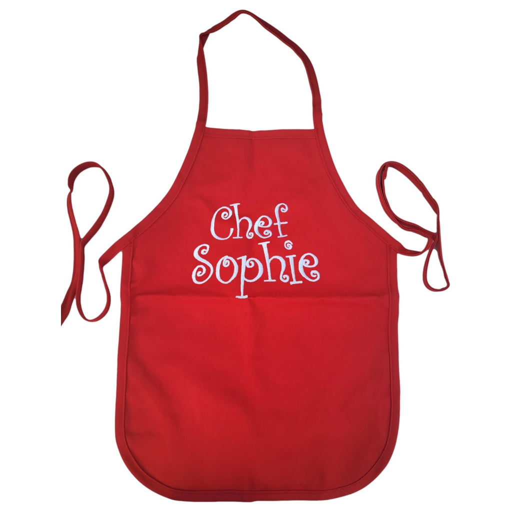 Girls Apron: Personalized Embroidered Girls Cooking Apron - Girls Apron With Name