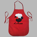 Personalized Mouse-Inspired Girls Apron | Embroidered Kids Cooking Apron | Custom Character-Inspired Baking Gift for Children