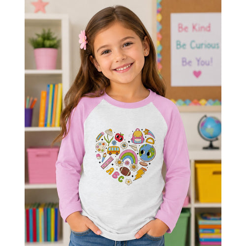 Back to School Shirt: Girls' Embroidered Applique (Cotton, Multiple Sizes)