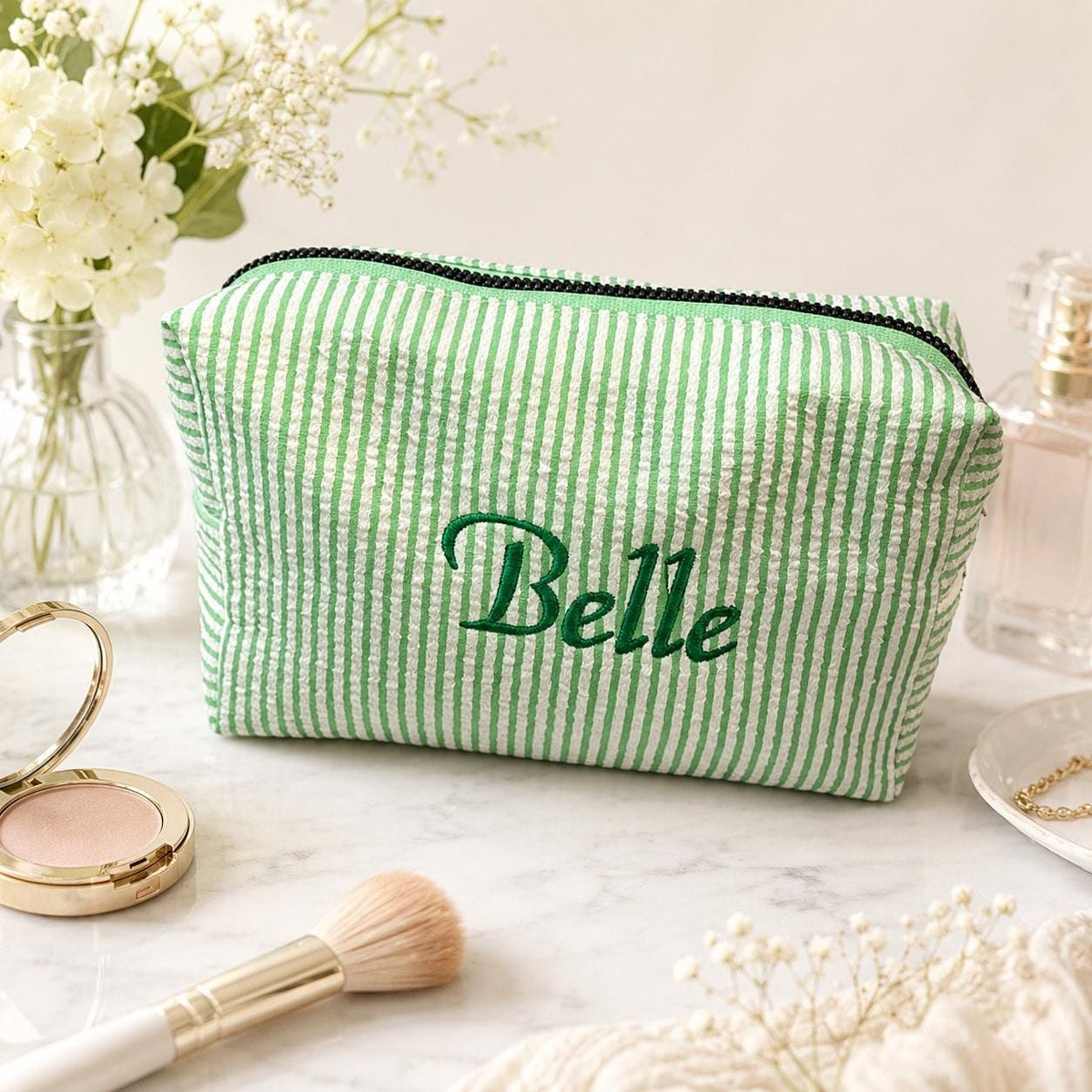 Makeup Bag Cosmetic Bag Bridesmaid Gifts, Personalized Travel Makeup Bag, Bridesmaid Proposal, Gift for Her