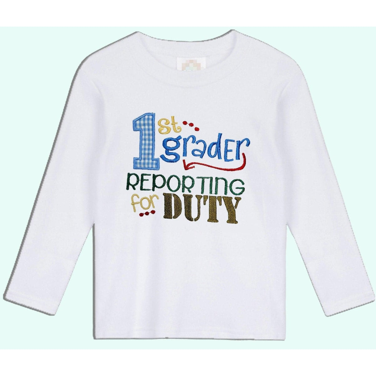 Back to School First Grade Shirt - Combed Cotton, Handmade