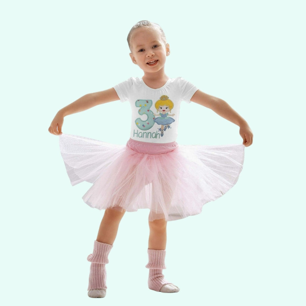 Personalized Ballerina Birthday Shirt: Embroidered Name, Soft Cotton