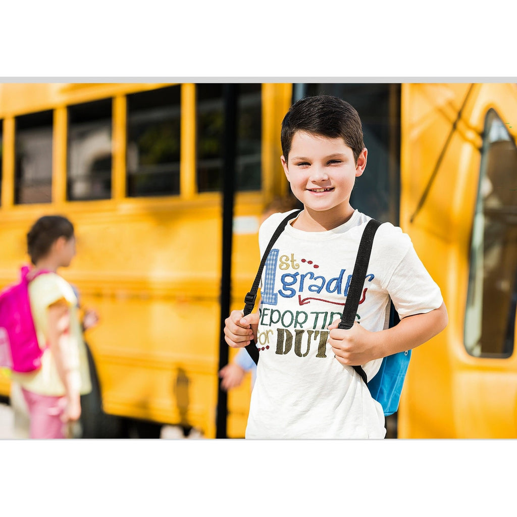 Back to School First Grade Shirt - Combed Cotton, Handmade