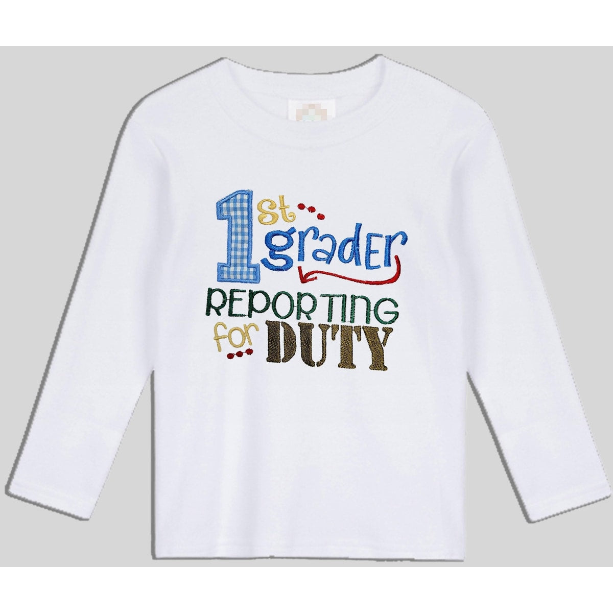 Back to School First Grade Shirt - Combed Cotton, Handmade