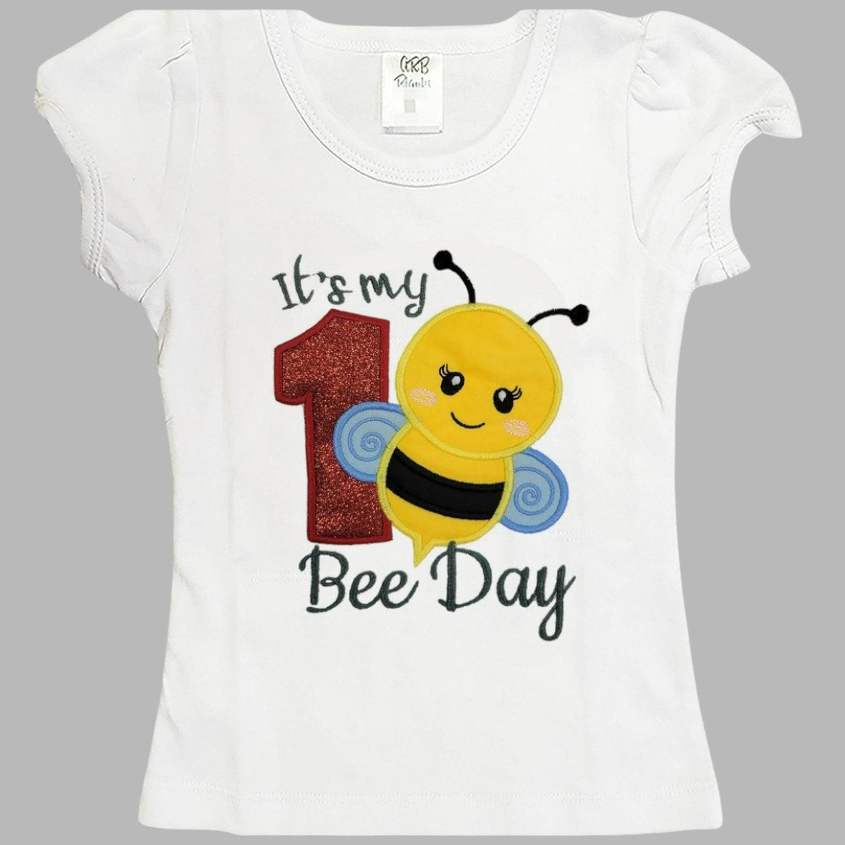 Girls' First Bee Day Shirt: Embroidered Birthday Outfit