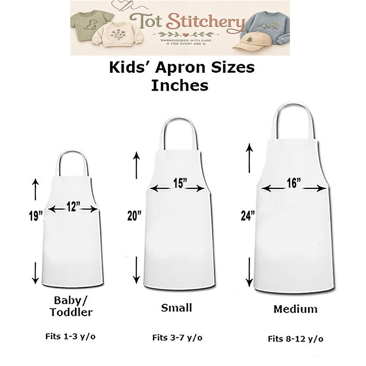 Cupcake Girls Aprons - Personalized Kids Apron - Cupcake Embroidered Cooking Apron For Girls