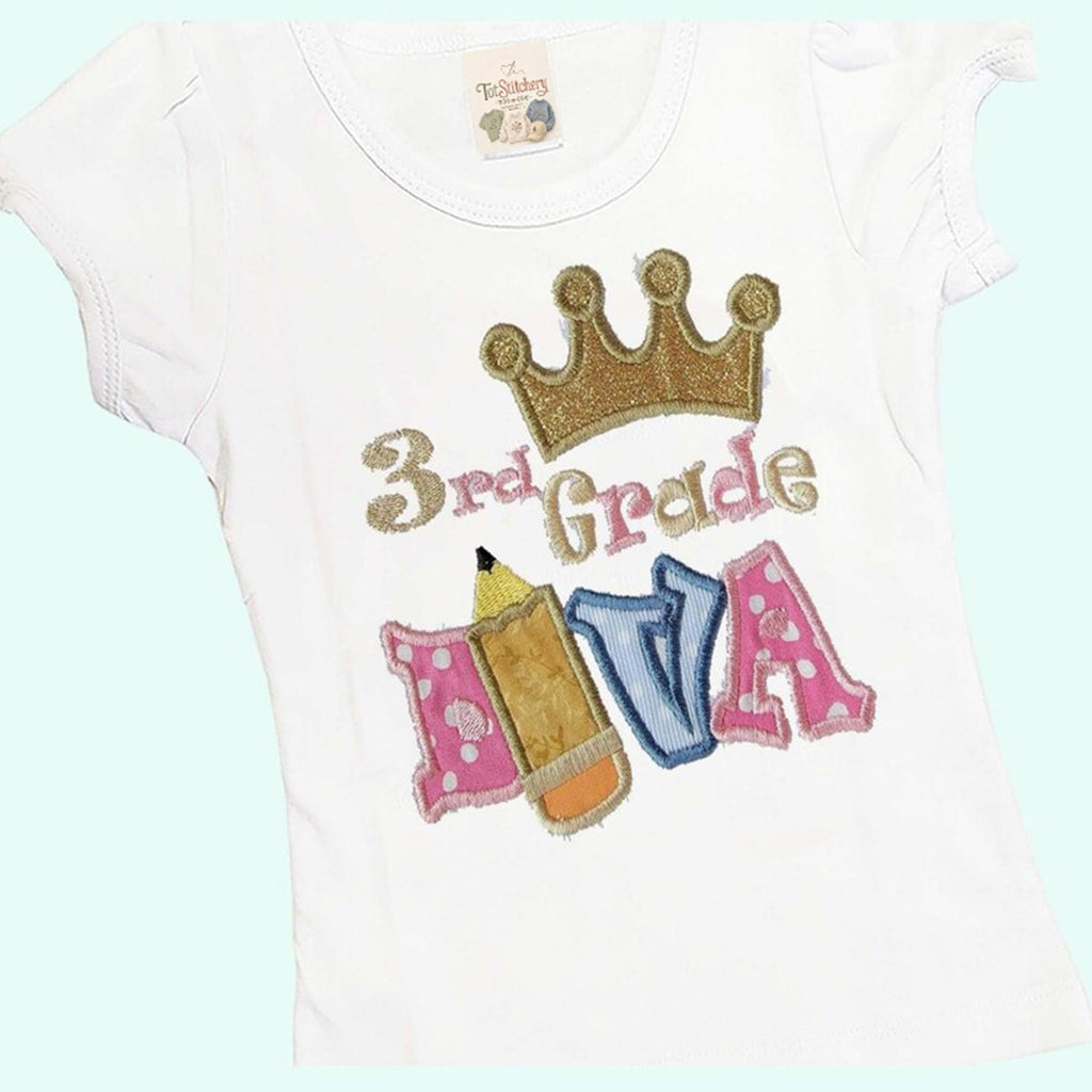 Back to School Shirt: Girls 3rd Grade Tee (Custom Handmade)