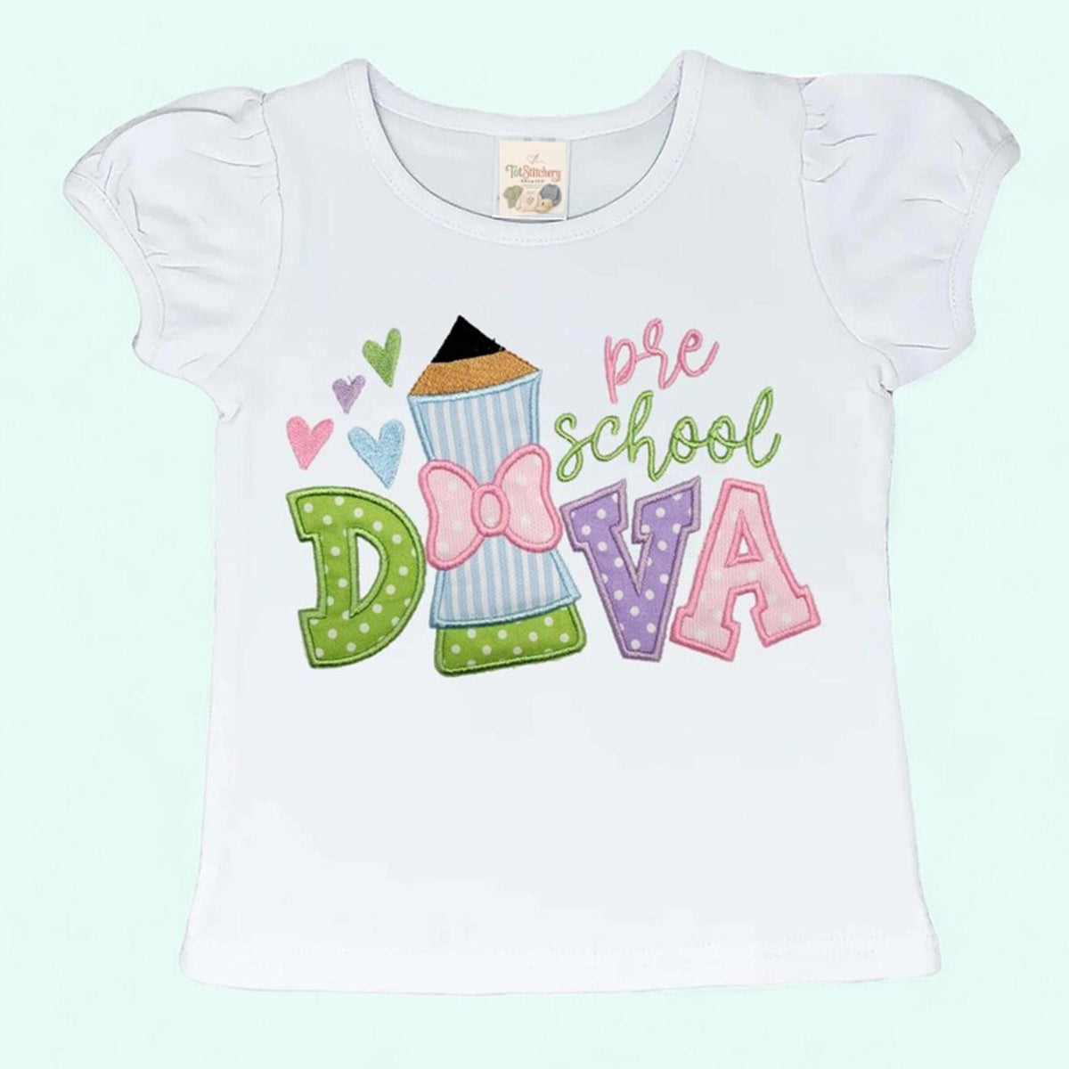 Pre K Shirt: Embroidered Girls Back to School Tee (Soft Cotton)