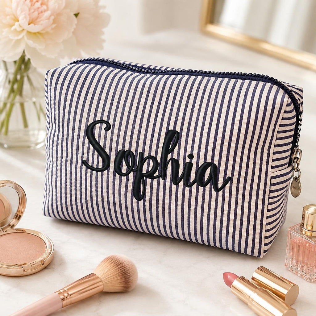 Makeup Bag Cosmetic Bag Bridesmaid Gifts, Personalized Travel Makeup Bag, Bridesmaid Proposal, Gift for Her