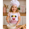 Personalized Mouse-Inspired Girls Apron | Embroidered Kids Cooking Apron | Custom Character-Inspired Baking Gift for Children