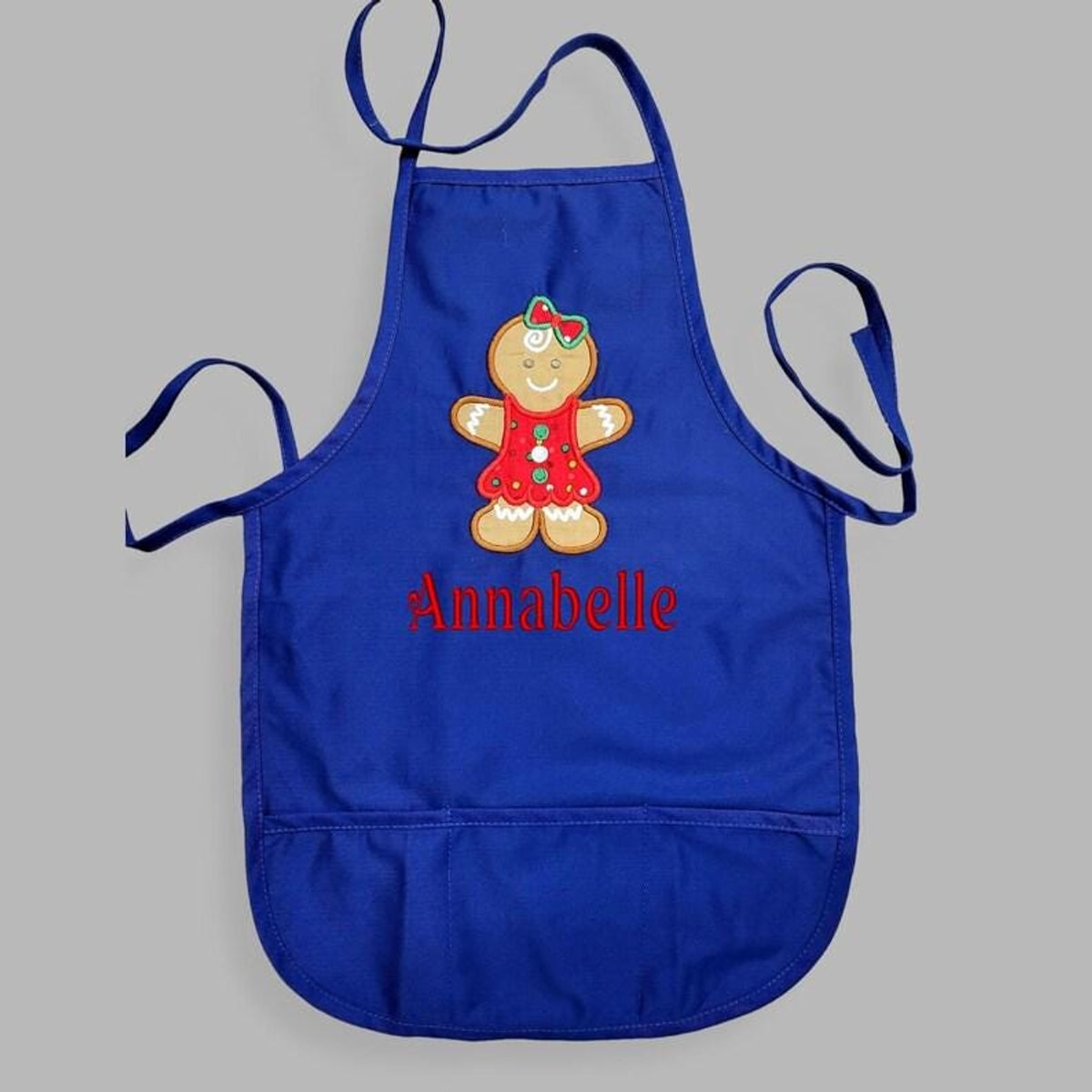 Gingerbread Christmas Aprons - Personalized Chef Apron and Hat Set - Embroidered Gingerbread Girl Aprons