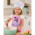 Cupcake Girls Aprons - Personalized Kids Apron - Cupcake Embroidered Cooking Apron For Girls