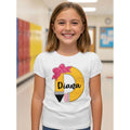Back to School Shirt, Custom Embroidered Pencil Bow Personalized Shirt, Kindergarten Outfit, Pre K Shirt, Kids School Tee