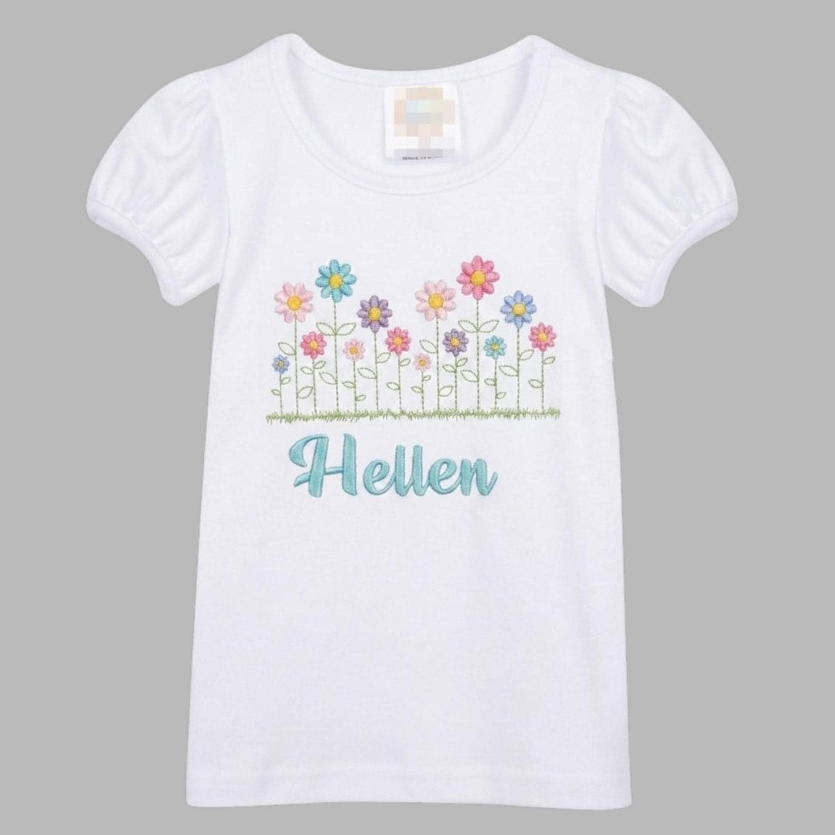 Personalized Shirt / Girls Name Shirt / Personalized Flower Name Shirt / Cute Girls Shirt /  Embroidered Shirt / Birthday shirt