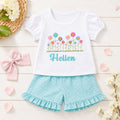 Personalized Shirt / Girls Name Shirt / Personalized Flower Name Shirt / Cute Girls Shirt /  Embroidered Shirt / Birthday shirt