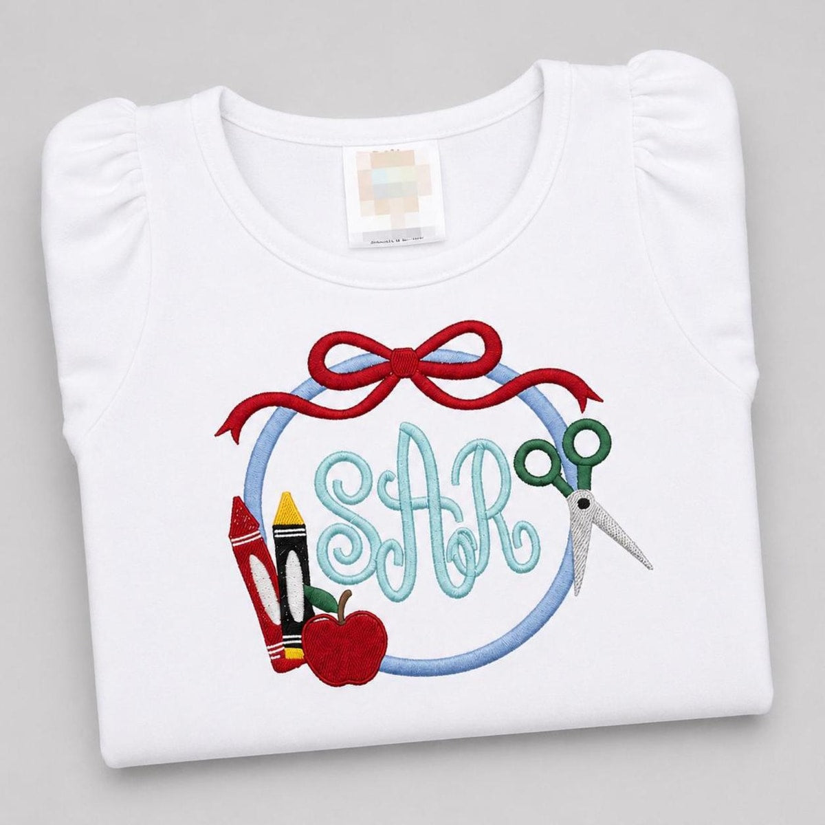 Kindergarten Girls Outfit / Back to School Monogram Set / Personalized School Girls Shirt Skirt Set / Embroider Monogram Shirt