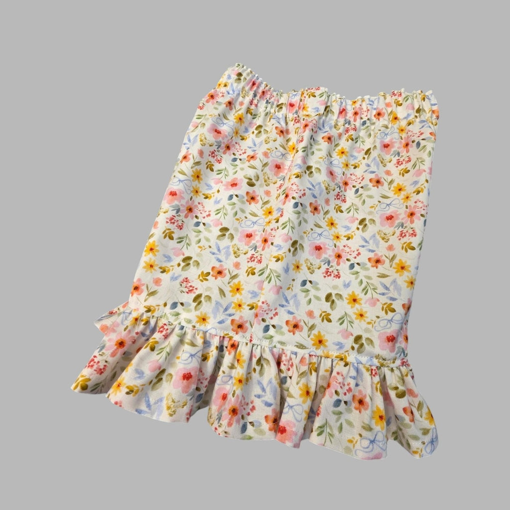 Girls Monogram Shirt Short Set / Floral Short Shirt Outfit / Summer Personalized Girl Shirt Short Outfit  / Birthday Shirt Short Set