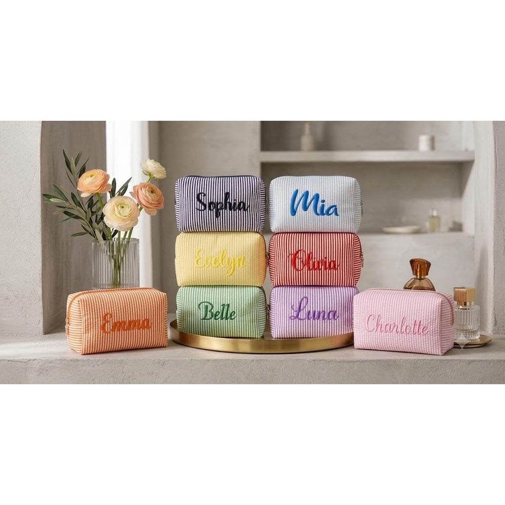 Makeup Bag Cosmetic Bag Bridesmaid Gifts, Personalized Travel Makeup Bag, Bridesmaid Proposal, Gift for Her