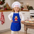 Gingerbread Christmas Aprons - Personalized Chef Apron and Hat Set - Embroidered Gingerbread Girl Aprons