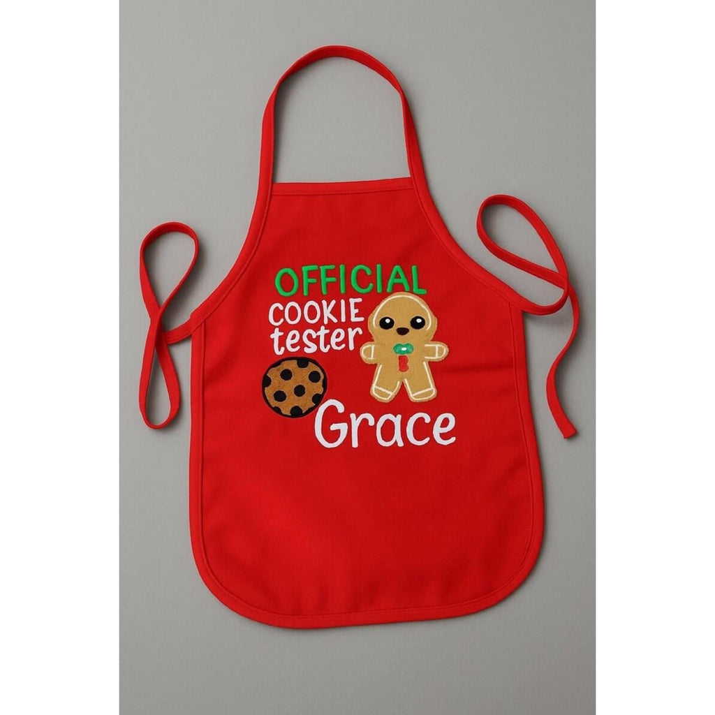 Personalized Gingerbread Chef Apron and Hat Set – Kids Christmas Baking Wear