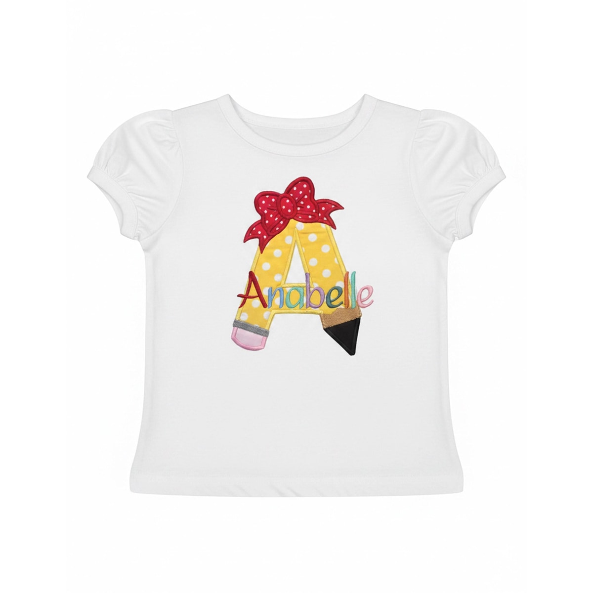 Back to School Shirt, Custom Embroidered Pencil Bow Personalized Shirt, Kindergarten Outfit, Pre K Shirt, Kids School Tee