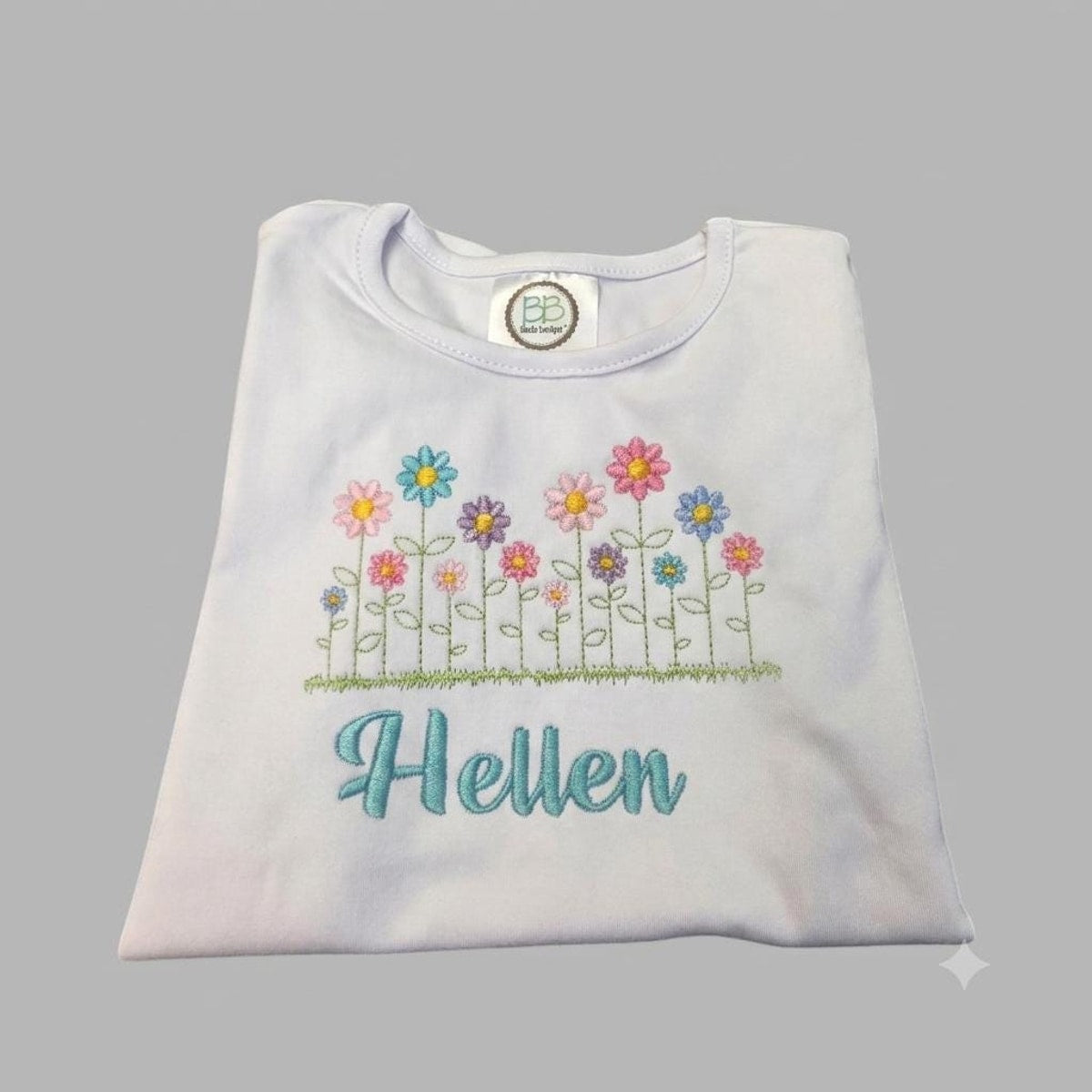 Personalized Shirt / Girls Name Shirt / Personalized Flower Name Shirt / Cute Girls Shirt /  Embroidered Shirt / Birthday shirt