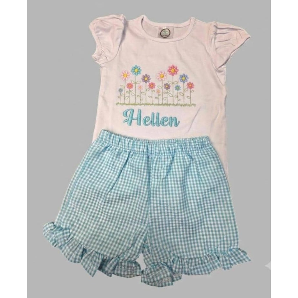 Personalized Shirt / Girls Name Shirt / Personalized Flower Name Shirt / Cute Girls Shirt /  Embroidered Shirt / Birthday shirt