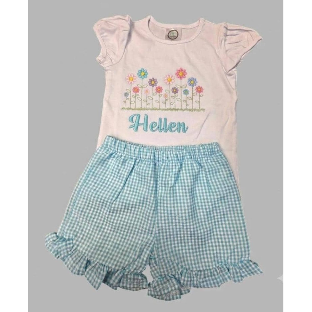 Personalized Shirt / Girls Name Shirt / Personalized Flower Name Shirt / Cute Girls Shirt /  Embroidered Shirt / Birthday shirt