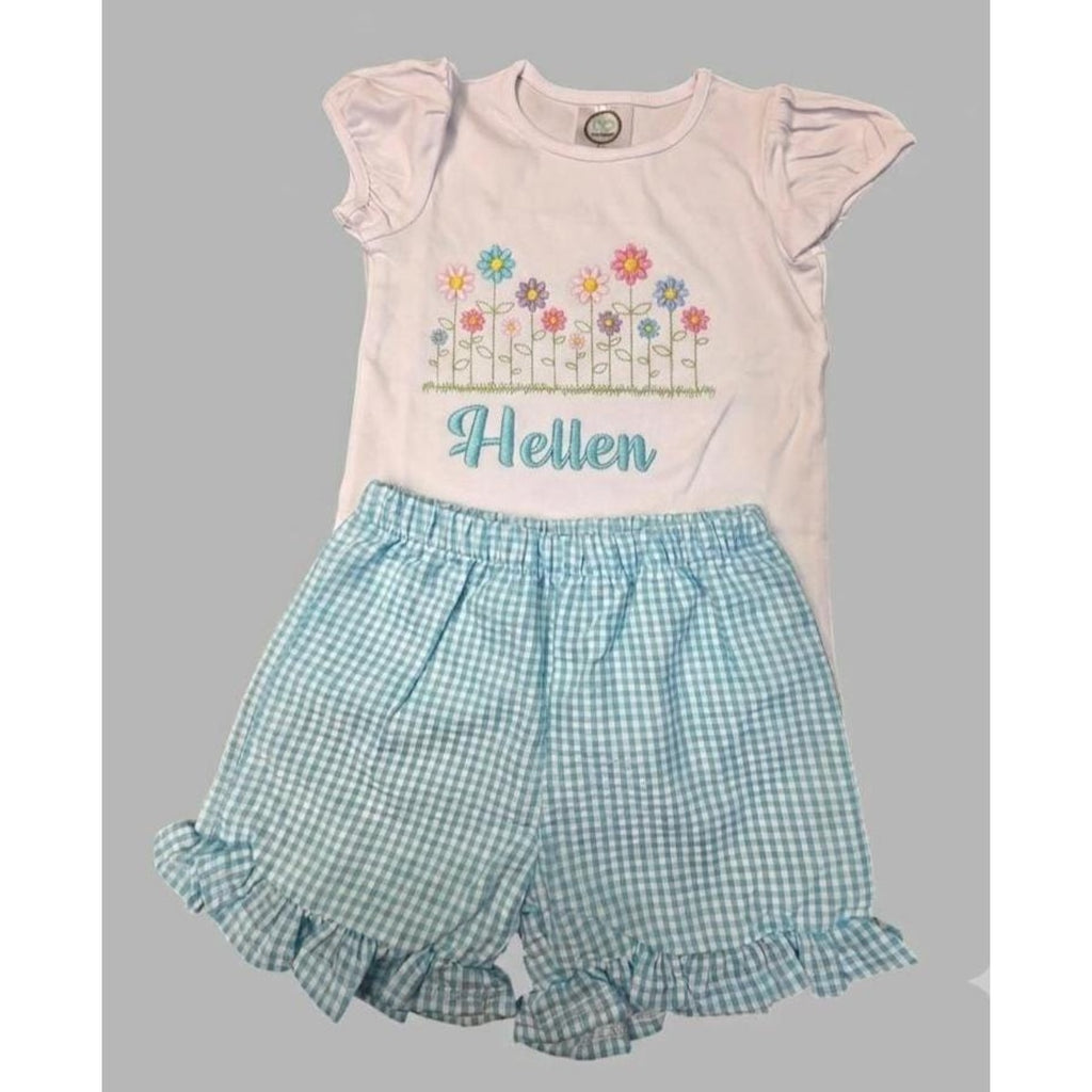 Personalized Shirt / Girls Name Shirt / Personalized Flower Name Shirt / Cute Girls Shirt /  Embroidered Shirt / Birthday shirt