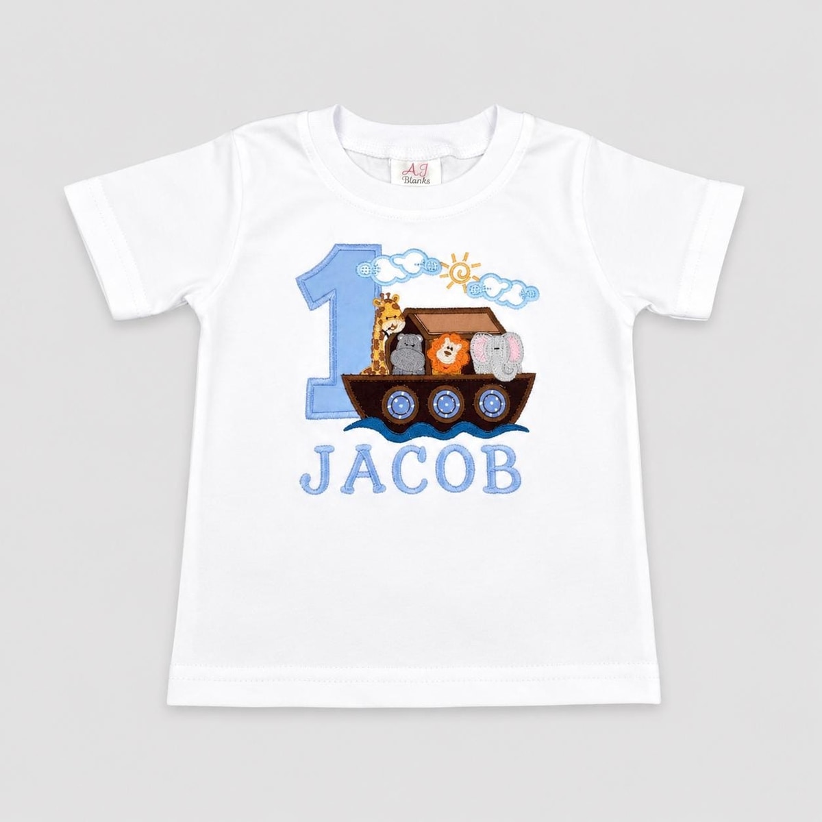 Boys Personalized Noah's Ark Shirt / Noah's Ark Embroider Shirt / Boys Shirt / Name Age Boys Shirt