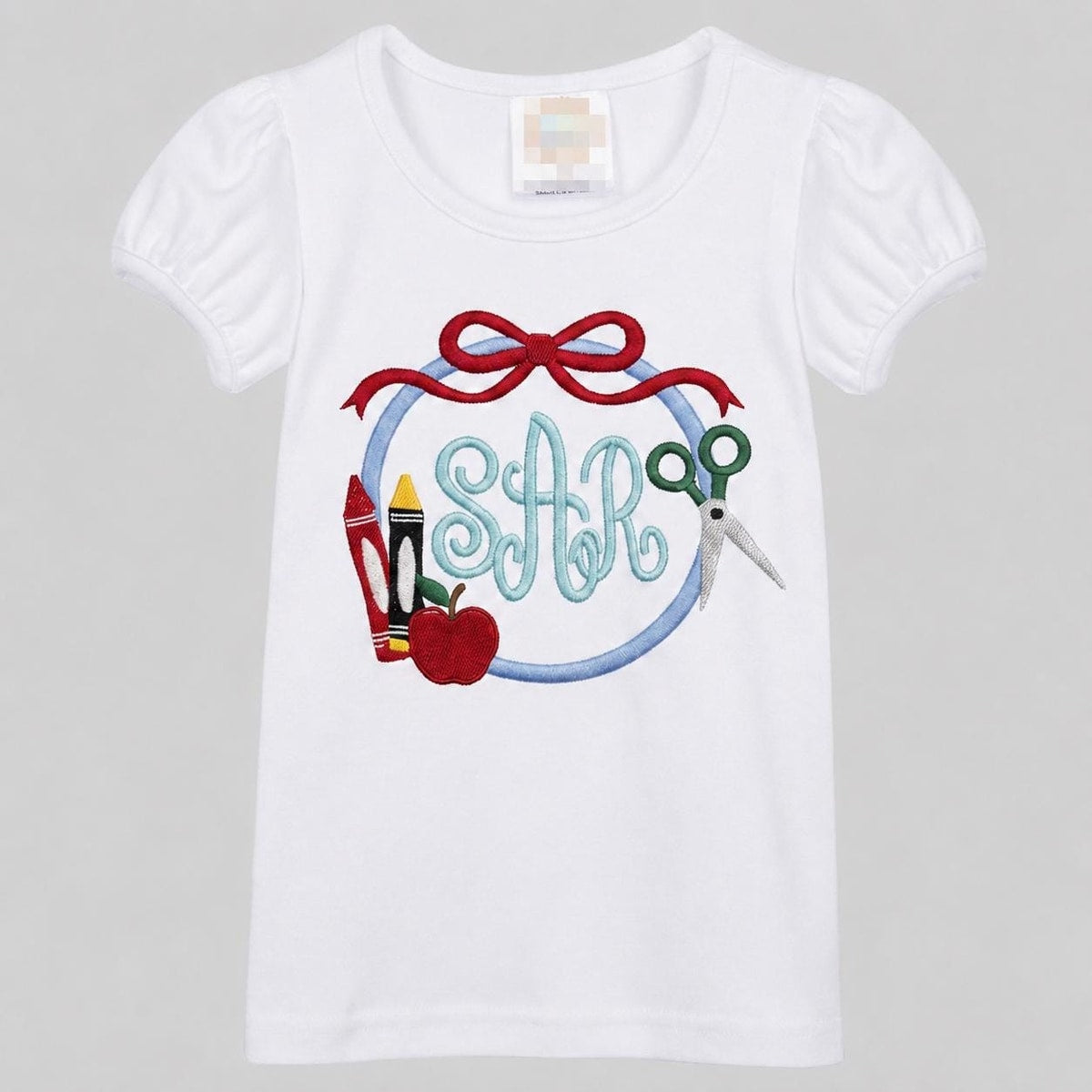 Kindergarten Girls Outfit / Back to School Monogram Set / Personalized School Girls Shirt Skirt Set / Embroider Monogram Shirt
